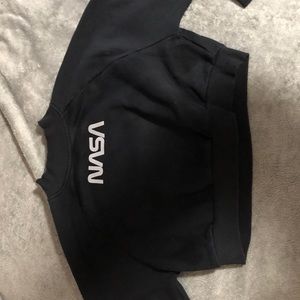 Crop long sleeve NASA sweater